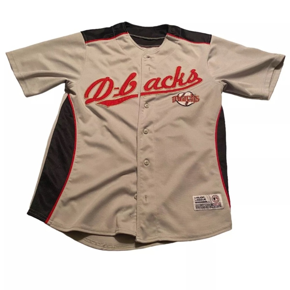 Arizona Diamondbacks Jersey Mens Medium Gray Short Sleeve Cursive